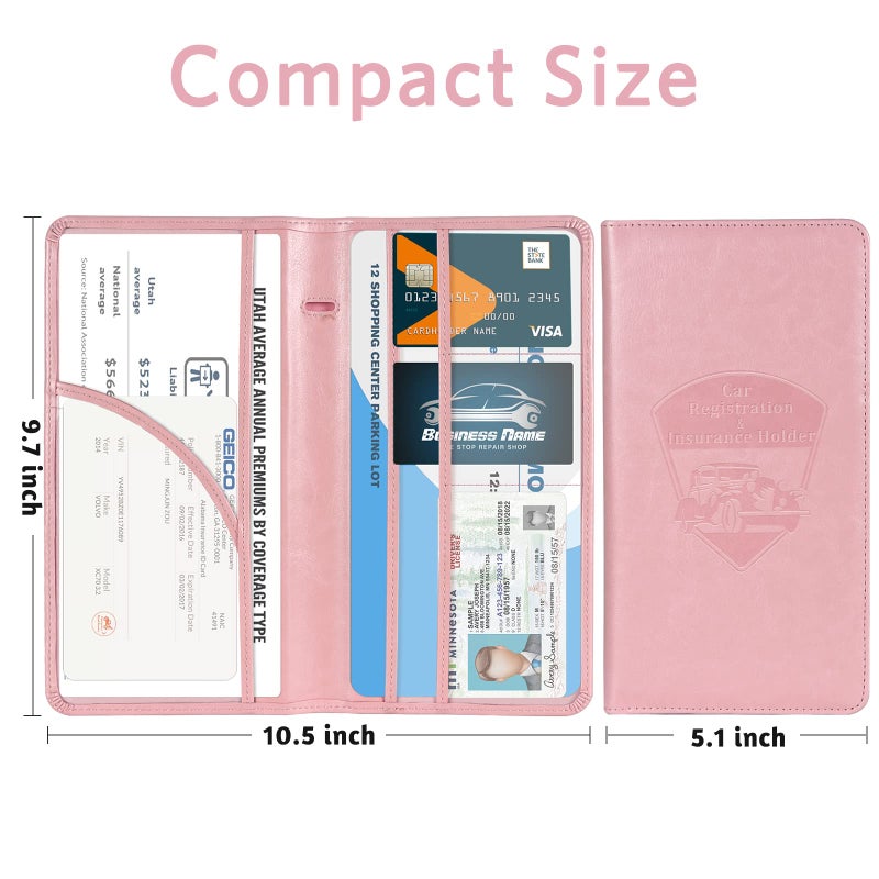 CoBak Car Registration and Insurance Holder - Vehicle Glove Box Car Organizer, Auto Truck Comparment Accessories Case with Magnetic Closure for Essential Document, Driver License, Cards - Image 5