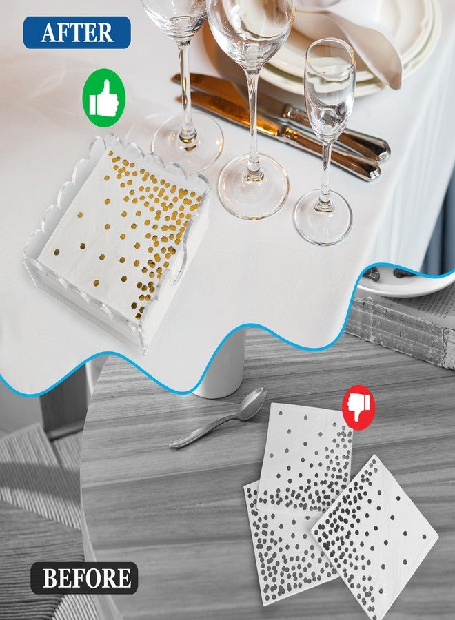 Starry 2 Pack Acrylic Cocktail Napkin Holder Crystal Clear Scalloped Tray for Cocktail,Beverage Napkin Holder Square Rectangle for Dinner, Kitchen, Bathroom, Restaurant, Bar (5.5 x 5.5 Inch) - Image 4