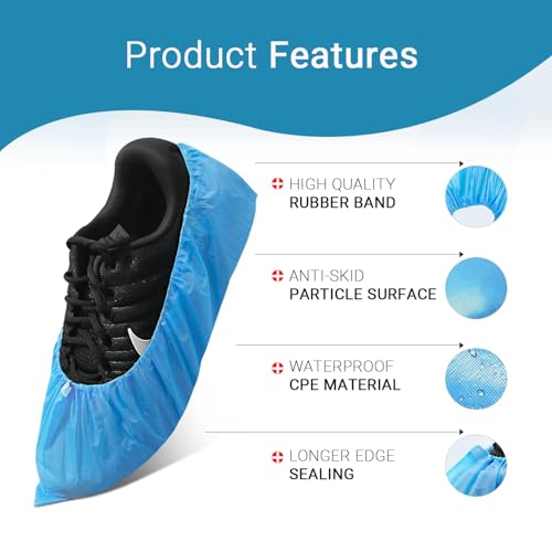Dr. Tech Disposable Shoe Cover 30 Micron Anti-slip Water Resistant Boot Protector for Hospital, Labs, Workplace, Indoor & Rain (25 Pcs) - Image 2