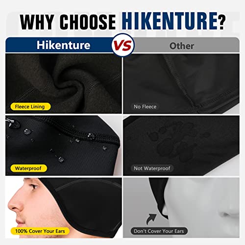 Hikenture Winter Skull Cap Helmet Liner, Thermal Cycling Cap Ski Hat for Men and Women, Cold Weather Running Beanie Fleece Bike Hat,Black - Image 3