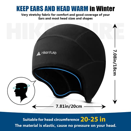 Hikenture Winter Skull Cap Helmet Liner, Thermal Cycling Cap Ski Hat for Men and Women, Cold Weather Running Beanie Fleece Bike Hat,Black - Image 5