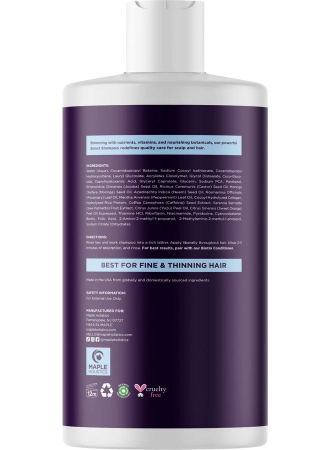 Maple Holistics Advanced Biotin Shampoo For Hair Growth Biotin Shampoo For Thinning Hair And Hair Loss With Black Castor Caffeine Collagen And Rosemary Oil For Hair Growth Thickening Shampoo For Men And Women  - Image 3