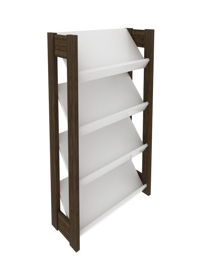 Tecnomobili Shoe Rack.4Layer white /walnut Color 69x26.2x90.5 cm  - Image 1