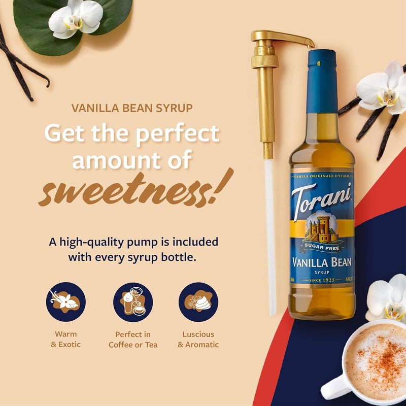 Torani شراب توراني بالفانيليا الخالية من السكر مع مضخة - Image 3