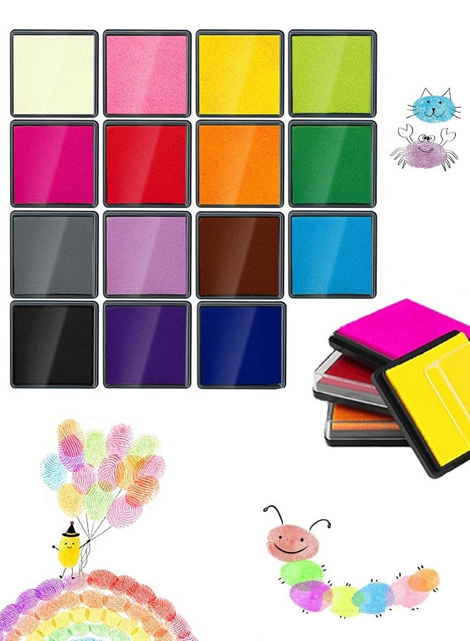 15 Colors Ink Pad Set for Stamps, 1.58"Professional Craft Ink Pads for Paper, Wood, Fabric, Large Ink Pad Stamps for DIY, Scrapbook, Card Making, Art Supplies - Image 1