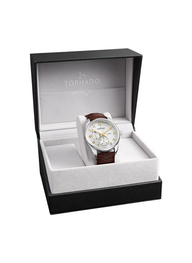 TORNADO Men's Genuine Leather Multi Function Watch T25102-SLDW - 42.5 mm - Image 4