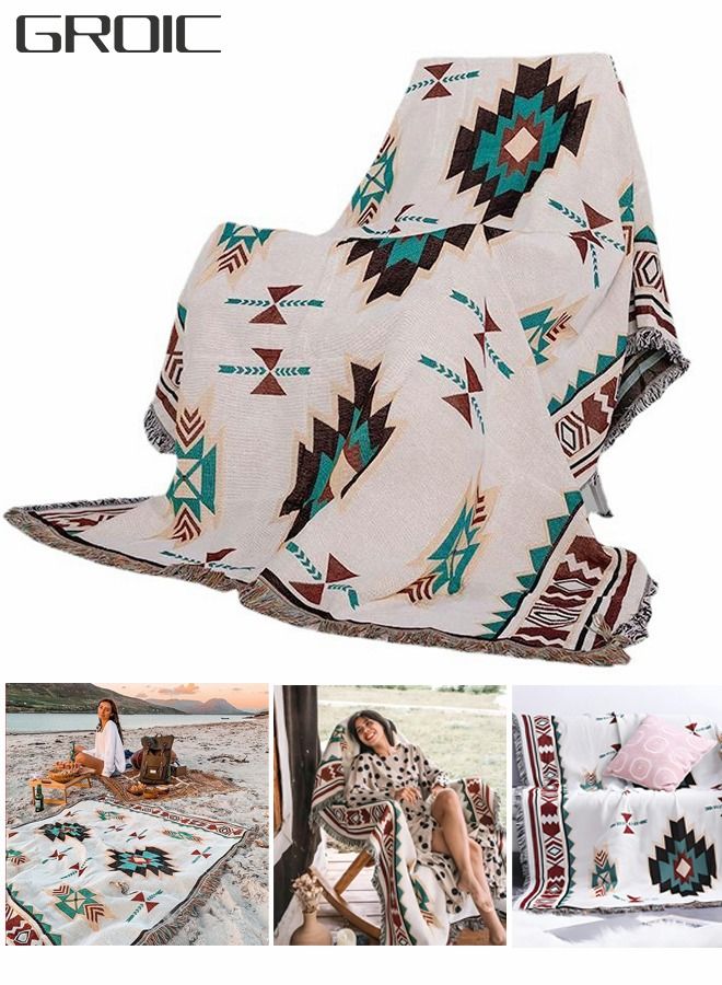 GROIC Beach Blanket ,Multi Use Outdoor Camping Mat, Picnic Blanket, Exercise Stretching Mat,Ethnic Style Windproof Blanket,Camping Supplies  - Image 1
