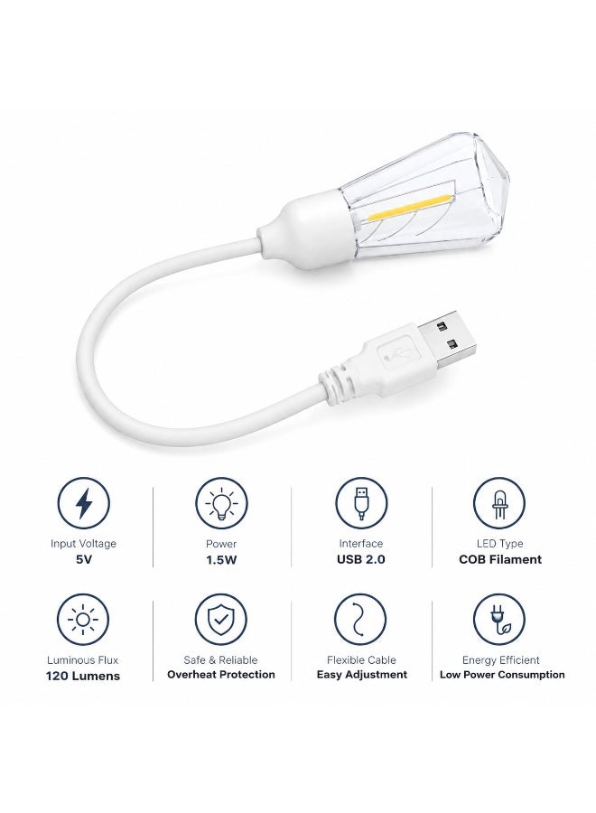 USB Portable Night Light | 360° Full View, Soft Eye-Friendly Light for Baby, Bedroom, Nursery & Home - Image 2