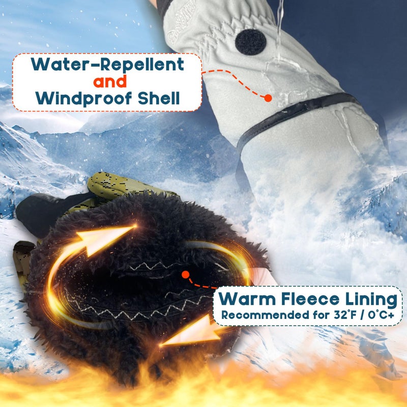 Riverruns Winter Fishing Gloves Convertible Mittens Fingerless for Men Women, Ideal for Ice Fishing, Photography, Hunting, Gray, M - Image 2