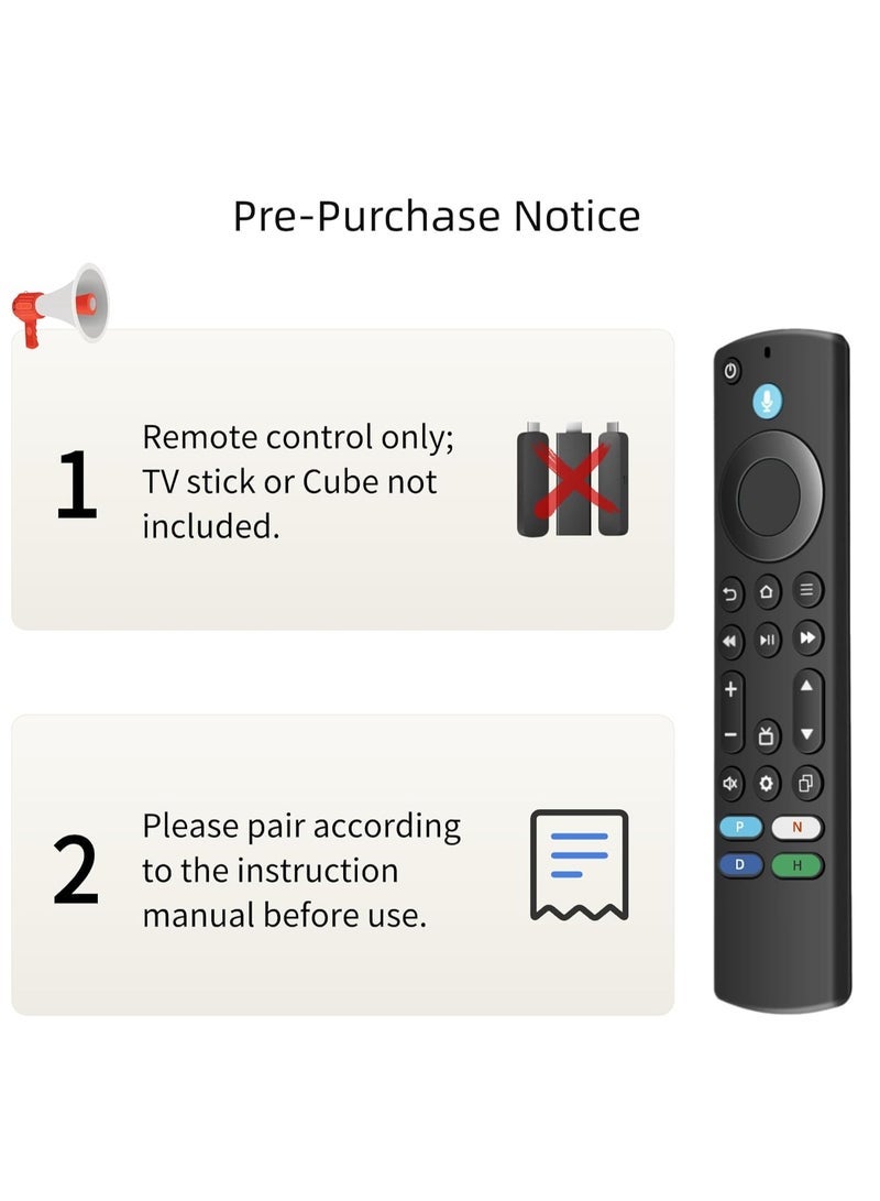 BLUMENiT Replacement Voice Remote Control Compatible with All Fire TV Devices – Works with Fire Stick (2nd Gen, 3rd Gen, Lite, 4K, 4K Max), Fire TV Cube, Toshiba, Insignia, and Omni Fire Smart TVs – Alexa Voice Control, Easy Pairing, Plug & Play - Image 4