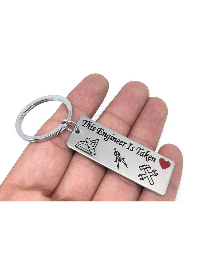 Aura This Engineer is Taken Romantic Valentine Gift Key Chain for Fiancee Men Women Boys Girls Boyfriend Girlfriend Wife Husband Engineers Gift Silver Key Chain - Image 3