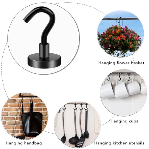 E BAVITE Magnetic Hooks, Strong Magnet Cruise Hook for Hanging, Grill, Towel, Home, Kitchen, Workplace, Office and Garage - 45 Pack（Black） - Image 5