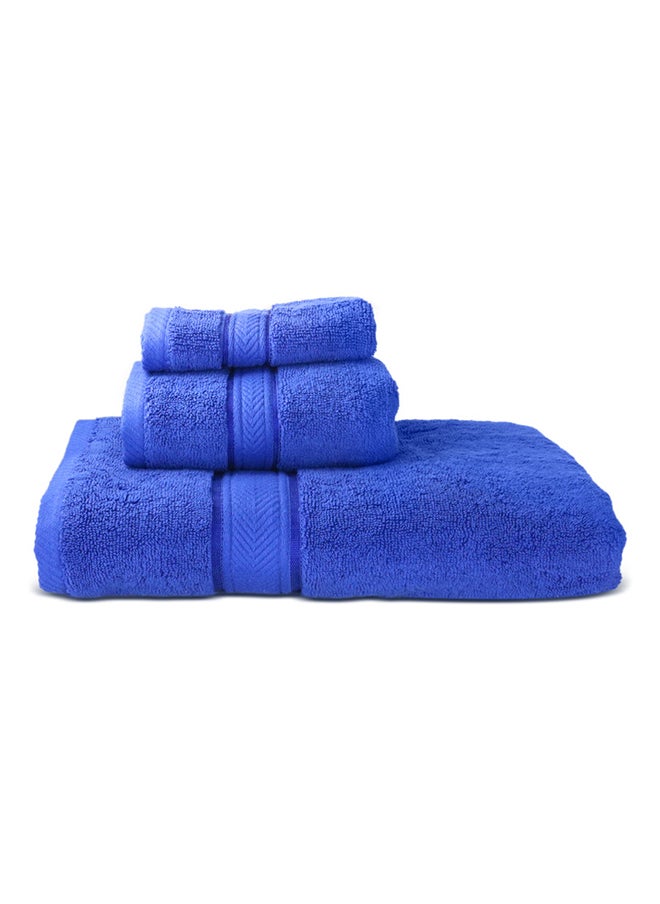 Hotel Linen Klub Hotel Linen Klub LUXURY PACK of 3  Bathroom Towel Sets -100% Cotton 650 GSM Terry Dobby Border Ring Spun -Super Soft ,Quick Dry,Highly Absorbent,Bath Towel,Hand Towel and Face Towel,Royal Blue  - Image 1