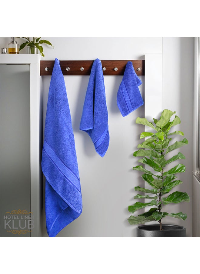 Hotel Linen Klub Hotel Linen Klub LUXURY PACK of 3  Bathroom Towel Sets -100% Cotton 650 GSM Terry Dobby Border Ring Spun -Super Soft ,Quick Dry,Highly Absorbent,Bath Towel,Hand Towel and Face Towel,Royal Blue  - Image 4