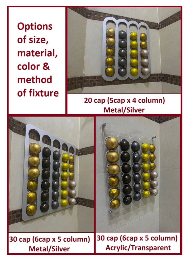 Wall Coffee Pod Holder Organizer for Nespresso Vertuo Capsules with options color size fixture method  - Image 4