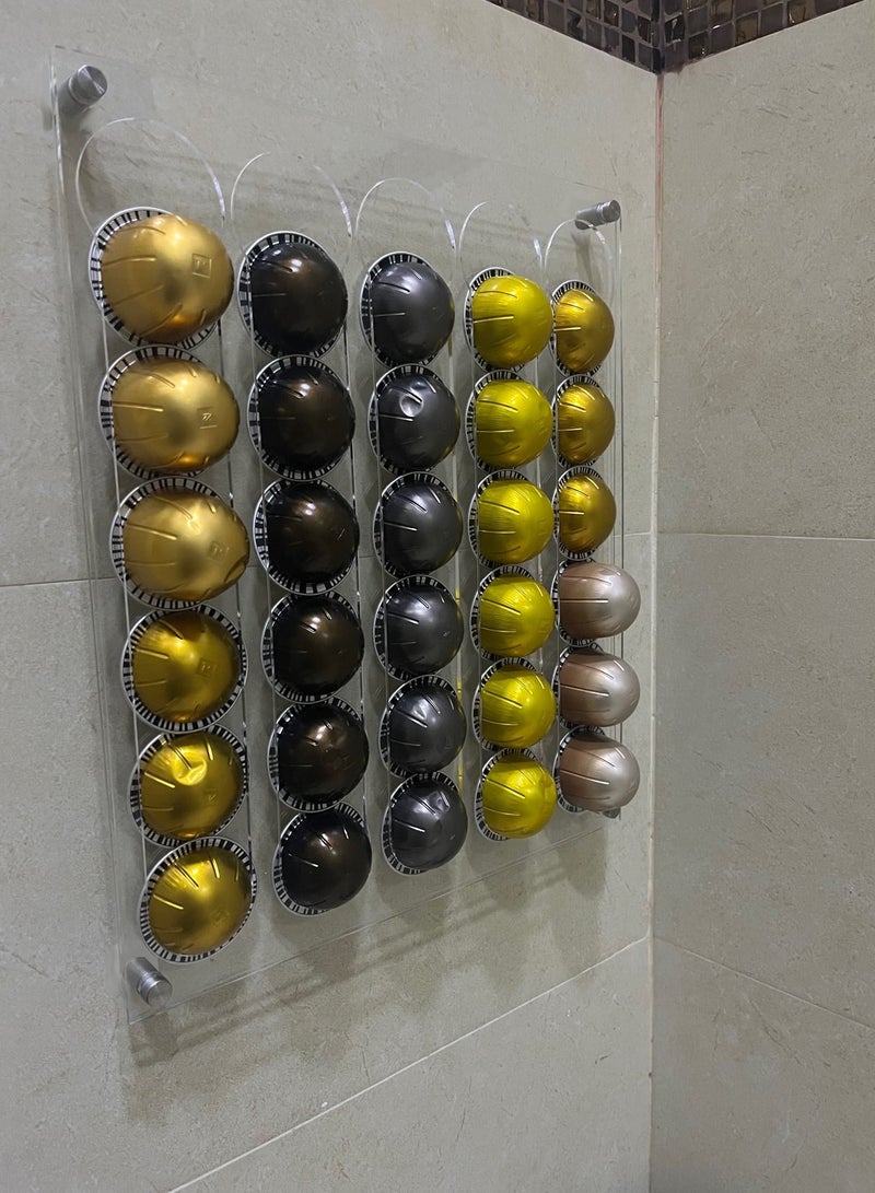 Wall Coffee Pod Holder Organizer for Nespresso Vertuo Capsules with options color size fixture method  - Image 3