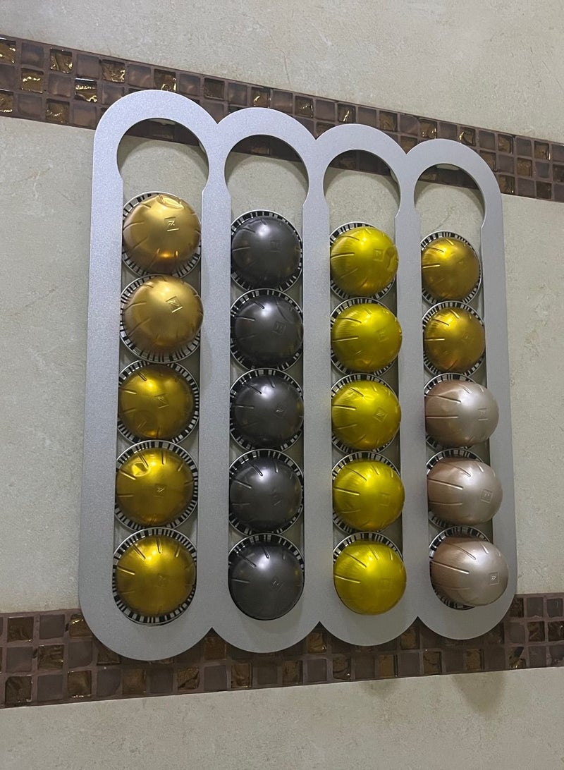 Wall Coffee Pod Holder Organizer for Nespresso Vertuo Capsules with options color size fixture method  - Image 2
