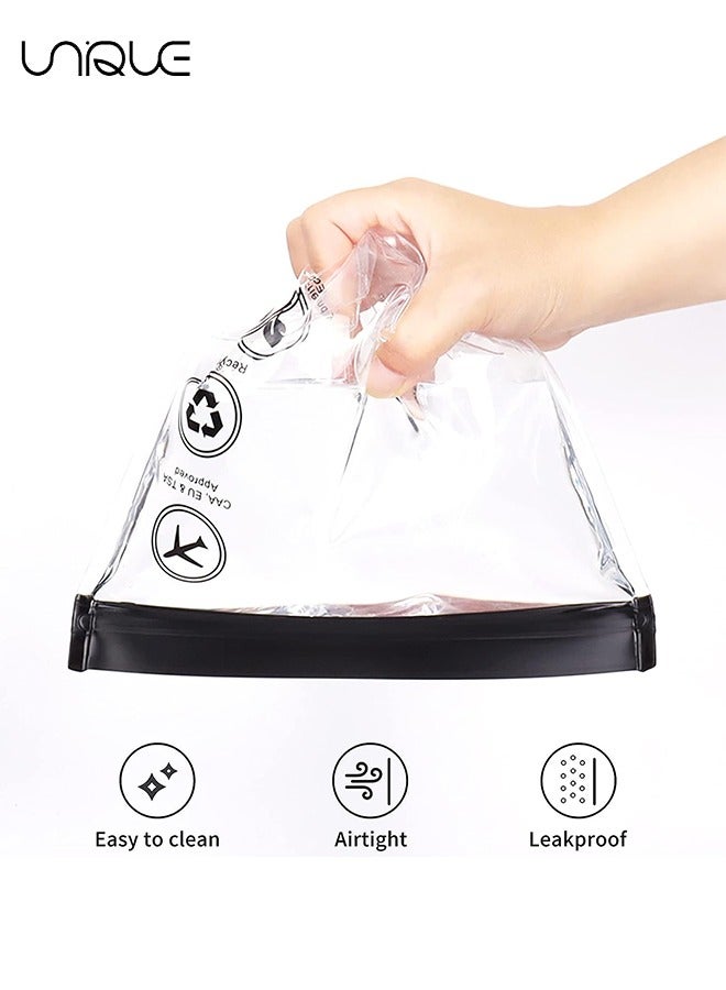 Unique 4PCS Toiletry Bags, TSA Approved Compliant Quart Size Zipper Bags, Triple-sealed Seam Leakproof Clear Cosmetic Bag for Liquids & Makeup, Portable Travel Size Toiletries Bags, Durable and Reusable - Image 3