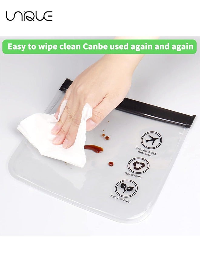 Unique 4PCS Toiletry Bags, TSA Approved Compliant Quart Size Zipper Bags, Triple-sealed Seam Leakproof Clear Cosmetic Bag for Liquids & Makeup, Portable Travel Size Toiletries Bags, Durable and Reusable - Image 4