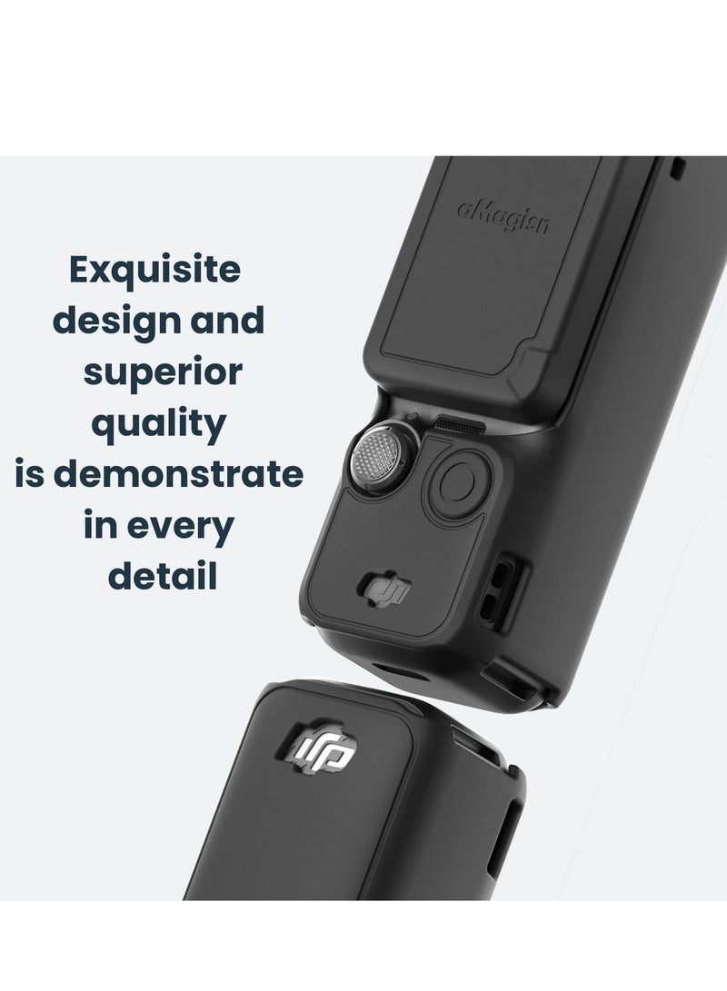 SYOSI for DJI Osmo Pocket 3 Soft Silicone Case, Silicone Protective Case Cover for DJI Pocket 3 Camera, Scratch - Resistant Protective Sleeve for DJI Pocket 3 Accessories (Black) - Image 3