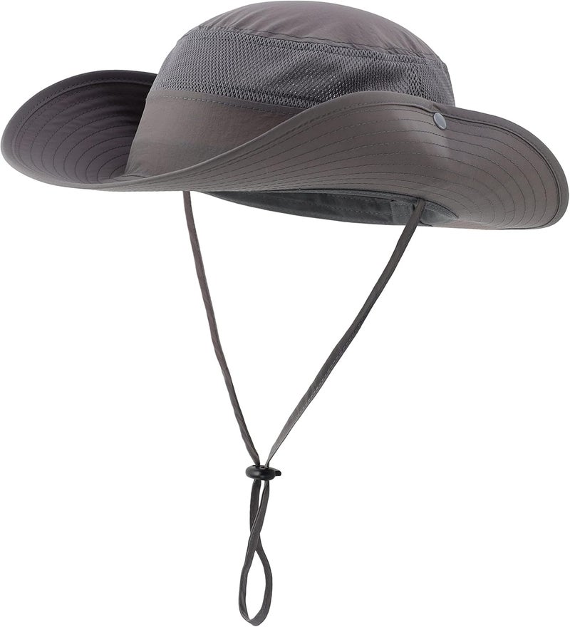 Connectyle Wide Brim Sun Hat for Men Breathable Cowboy Boonie Hat UPF 50+ Sun Protection Bucket Hat for Fishing Hiking - Image 2