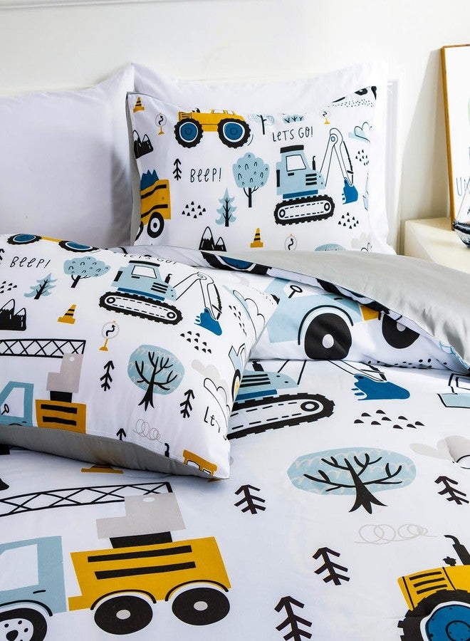 NTBED Construction Truck Twin Comforter Set for Boys Kids Forest Vehicles Excavator Lightweight Microfiber Bedding Sets - Image 5
