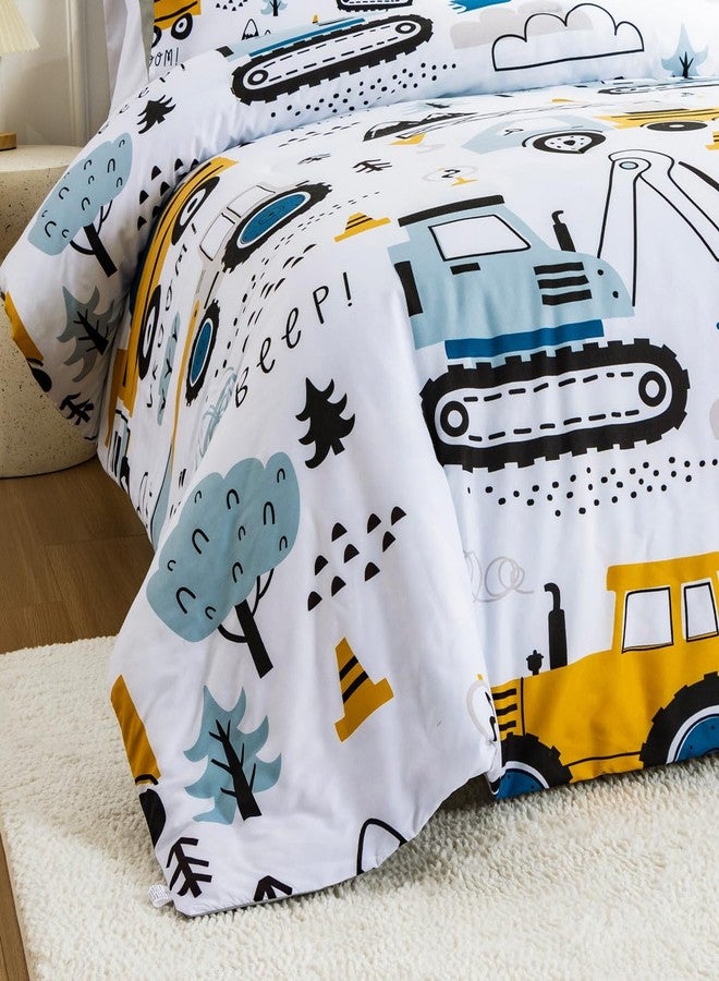 NTBED Construction Truck Twin Comforter Set for Boys Kids Forest Vehicles Excavator Lightweight Microfiber Bedding Sets - Image 4