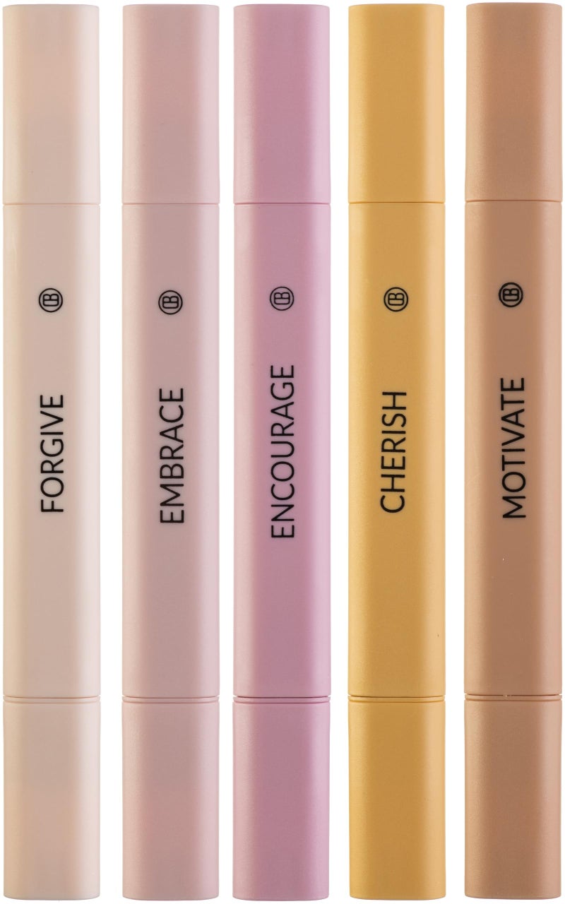 DIVERSEBEE Bible Highlighters Assorted Colors, 5 Pack No Bleed Dual Tip Aesthetic Pastel Highlighter Pens for Journaling, Note Taking, School, Bible Study Supplies and Accessories (Rose) - Image 1