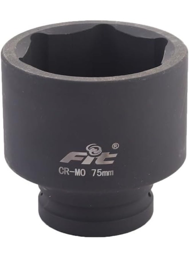 FIT 1 Inch (75mm) Black Impact Socket Chrome Vanadium – FIT – 71194170