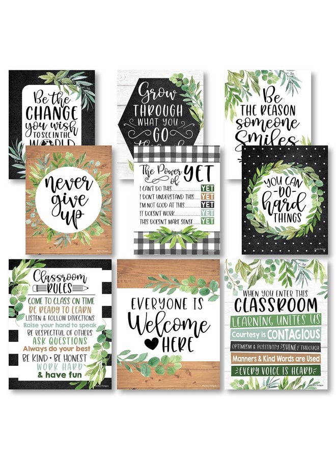 Hadley Designs Hadley Designs 9 Boho Farmhouse Classroom Decor - Welcome Sign for Classroom Motivational Posters for Classroom Bulletin Board Decorations, Mindset Classroom Posters  - Image 1