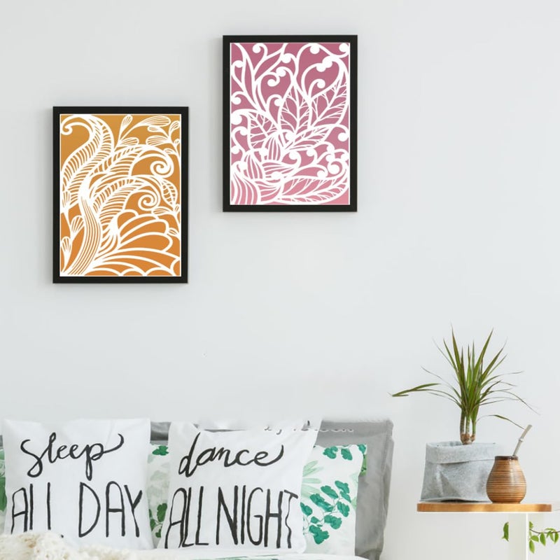 SUNVERSE Stencils for Crafts Reusable Texture Stencils Floral Stencil Leaf Tree Templates for Painting on Wood Furniture Card Canvas Paper Scrapbook - Image 5
