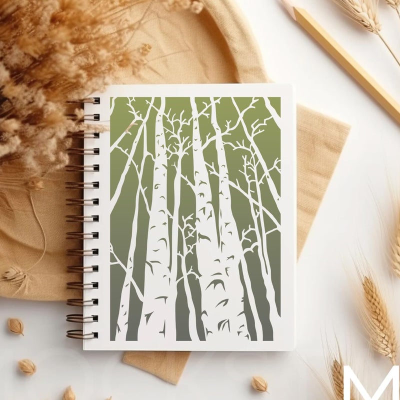 SUNVERSE Stencils for Crafts Reusable Texture Stencils Floral Stencil Leaf Tree Templates for Painting on Wood Furniture Card Canvas Paper Scrapbook - Image 3
