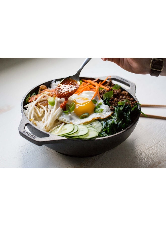 Lodge 9 Inch Cast Iron Mini Wok w  Loop Handles - Image 2