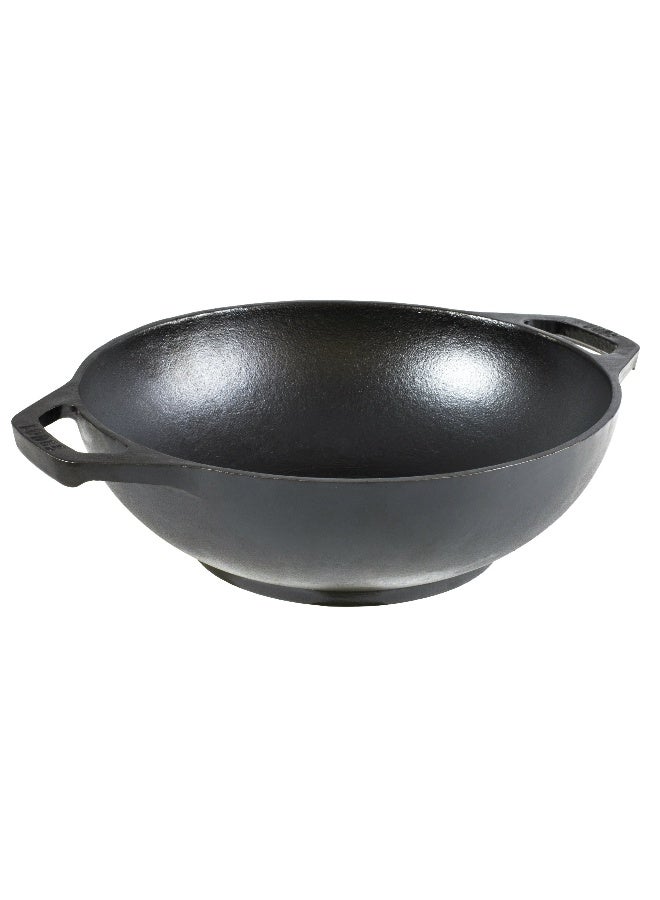 Lodge 9 Inch Cast Iron Mini Wok w  Loop Handles - Image 1
