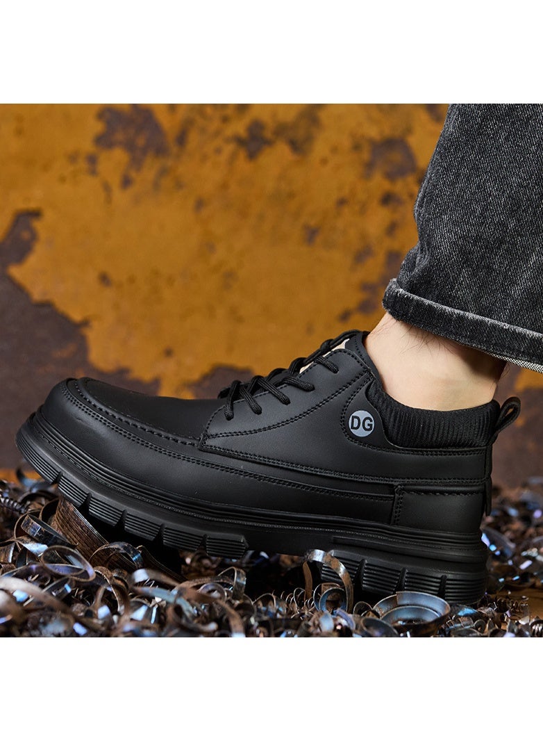 DG Men Leather Casual Shoes Outdoor Thick Sole Men Work Boots Comfortable Walking Sports Shoes for Men Designer Anti-Slip Men Shoes - Image 1