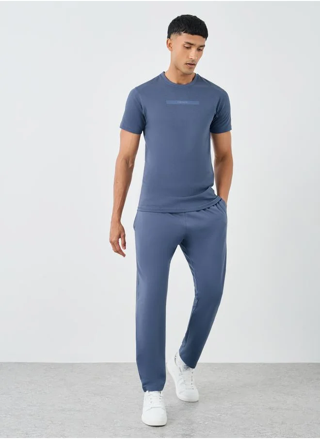 Styli Styli Men Dark Blue Slim Fit Open Hem Joggers