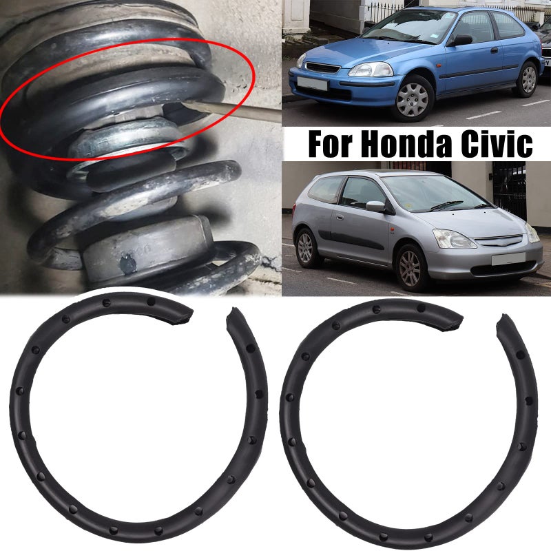 HOOTURB Universal Coil Spring Silencer Insulator Rubber Sleeve Front Rear Lower Suspension Noise Reducer Protector For Car Van Truck-2PCS - Image 2
