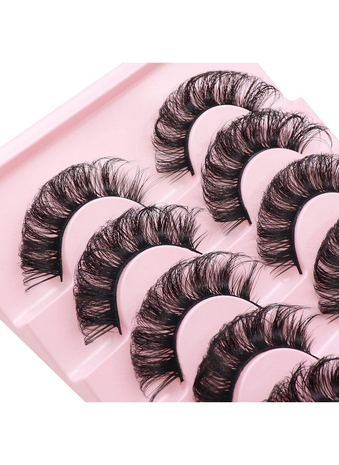Veleasha - False Eyelashes Russian Strip Lashes D Curl Fluffy Lashes Look Like Eyelash Extension 20Mm Fake Eyelashes 8 Pairs Eye Lashes Pack ; Y51 D - Image 1