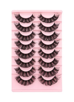 False Eyelashes Russian Strip Lashes D Curl Fluffy Lashes Look Like Eyelash Extension 20Mm Fake Eyelashes 8 Pairs Eye Lashes Pack ; Y51 D