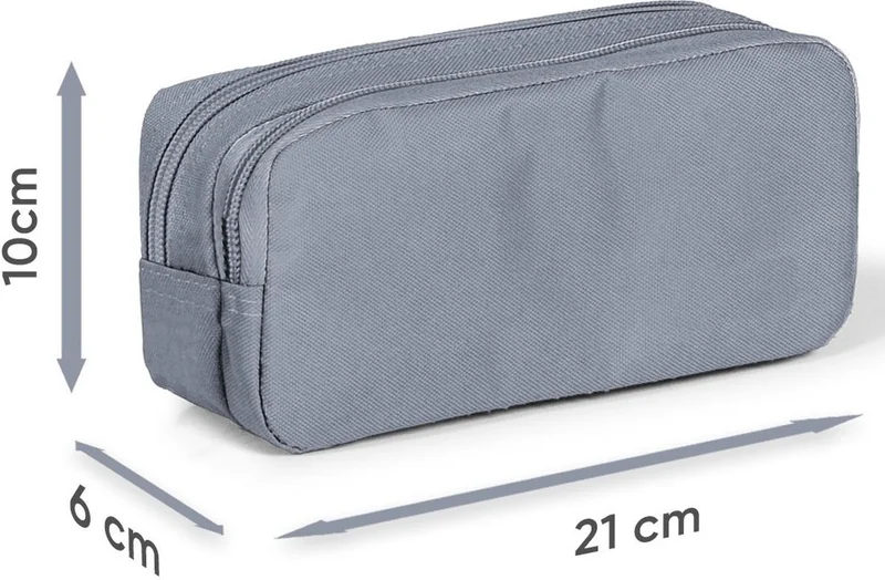 كورال هاي Kids Navy Blue Pink Cat Skate Pattern Two Compartment Pencil Bag 12091
