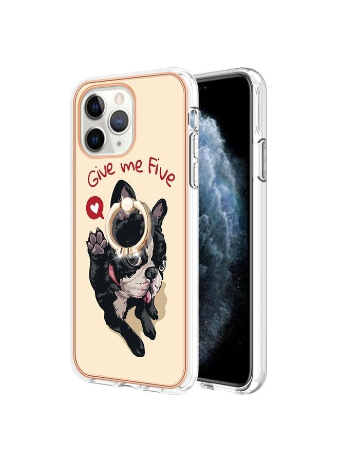 Zaboon Case For iPhone 11 Pro Max Electroplating Dual-side IMD Phone Case with Ring Holder - Image 2