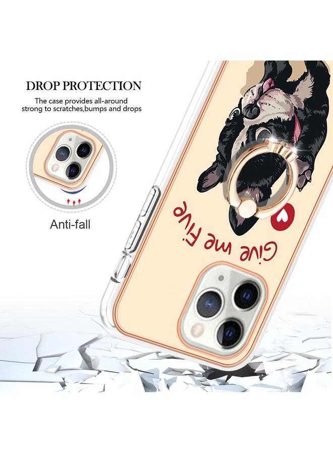 Zaboon Case For iPhone 11 Pro Max Electroplating Dual-side IMD Phone Case with Ring Holder - Image 4