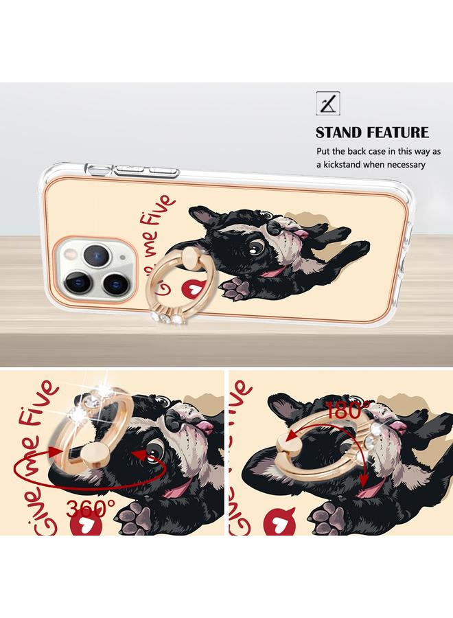 Zaboon Case For iPhone 11 Pro Max Electroplating Dual-side IMD Phone Case with Ring Holder - Image 3