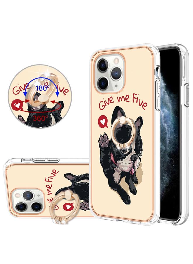 Zaboon Case For iPhone 11 Pro Max Electroplating Dual-side IMD Phone Case with Ring Holder - Image 1