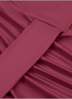 Take Two Satin Solid Halter Neck Bodycon Midi Dress  - Image 3