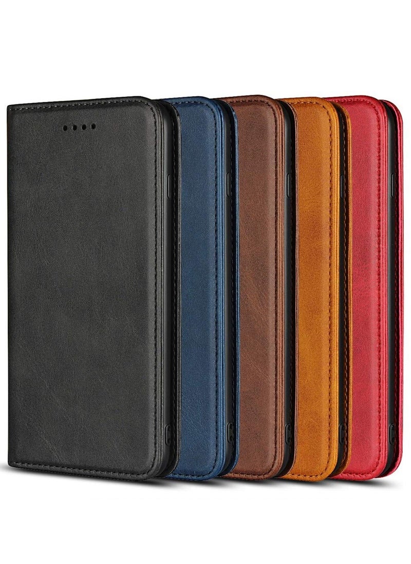 SYOSI - SYOSI iPhone 11 Pro Case, Cowhide Leather Flip Case with Kickstand Magnetic Closure Protective Cover with Card Slots Cash Compartment for iPhone 11 Pro (5.8 Inch, Navy Blue) - Image 1