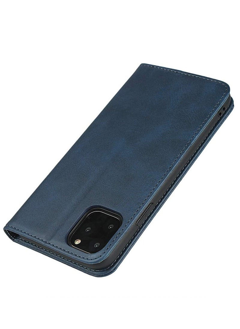 SYOSI - SYOSI iPhone 11 Pro Case, Cowhide Leather Flip Case with Kickstand Magnetic Closure Protective Cover with Card Slots Cash Compartment for iPhone 11 Pro (5.8 Inch, Navy Blue) - Image 1
