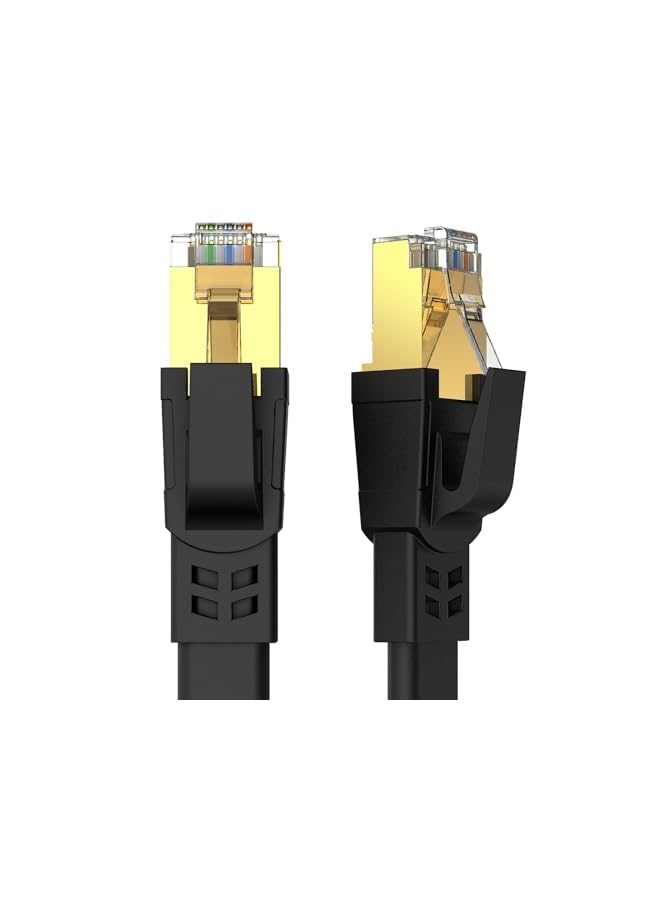 CAT8 Ethernet Cable, High Speed Heavy Duty Cat8 LAN Network Cable 40Gbps, 2000Mhz with Gold Plated RJ45 Connector for Modem, Router, Switch, Gaming, Xbox - Black (CAT8-20M) - Image 1