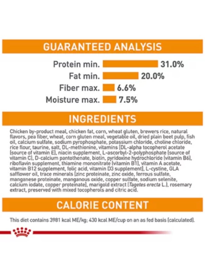 رويال كانين طعام جاف للقطط من رويال كانين للشعر والبشرة، فراء لامع وبشرة صحية، كيس طعام جاف للقطط، 400 جرام - Image 3