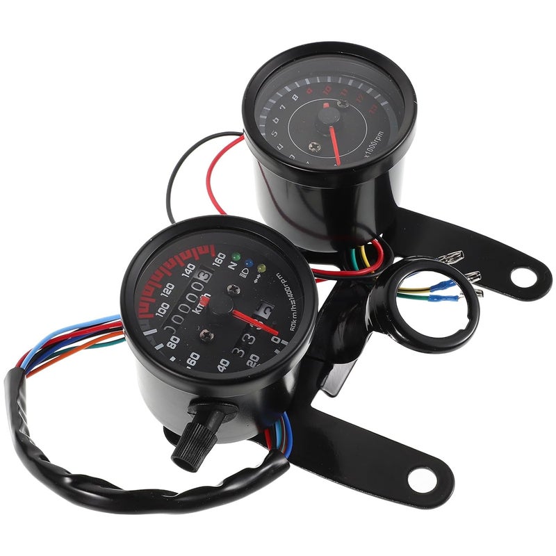 Motorcycle Digital Speedometer and Tachometer Meter Set with Mounting Bracket Universal Odometer Gauge for Bikes and ATV Accessories - Image 1
